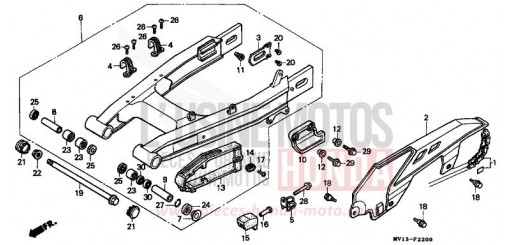 FOURCHETTE ARRIERE/CARTER DE CHAINE XRV750L de 1990
